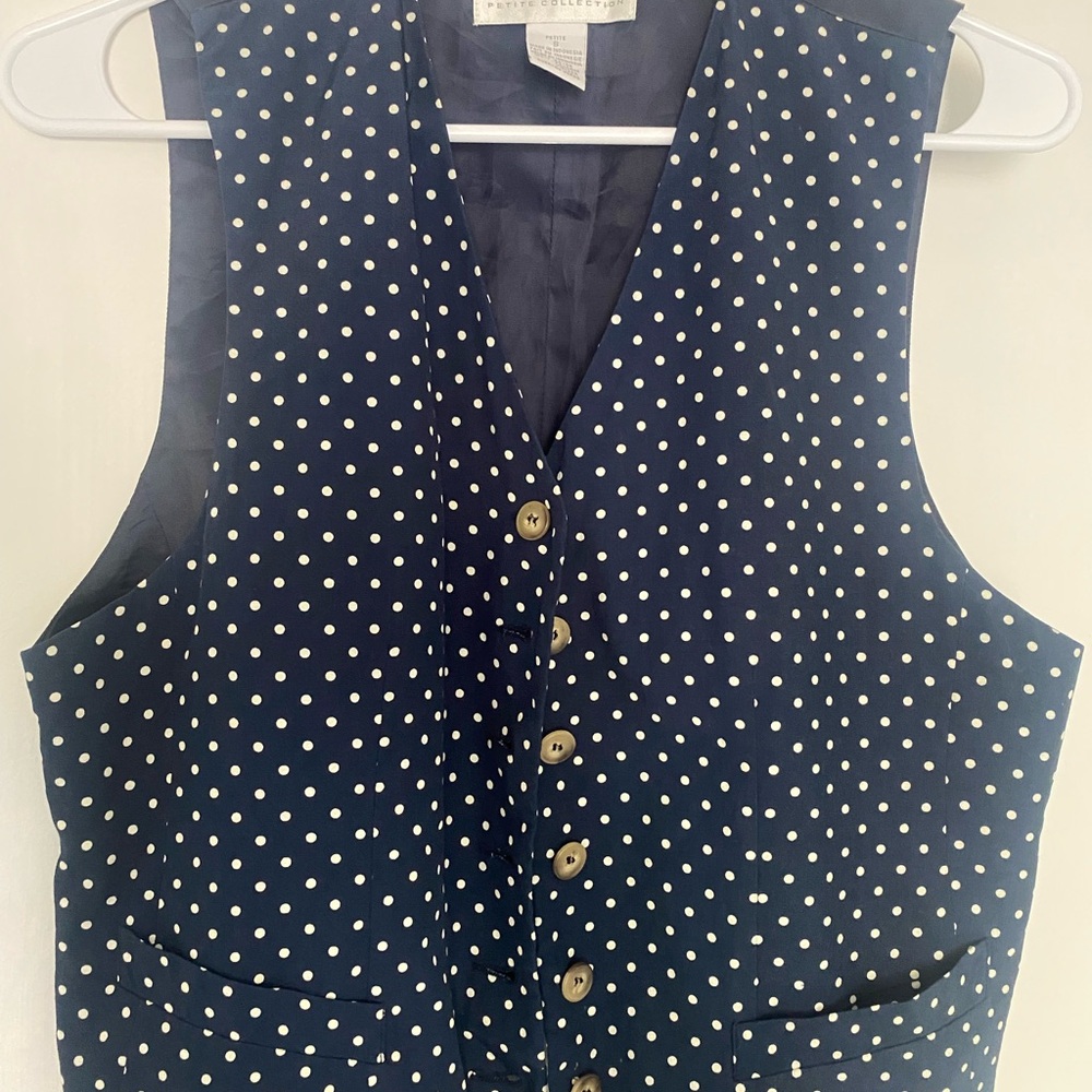 Liz Claiborne Blue Polka Dot Blouse